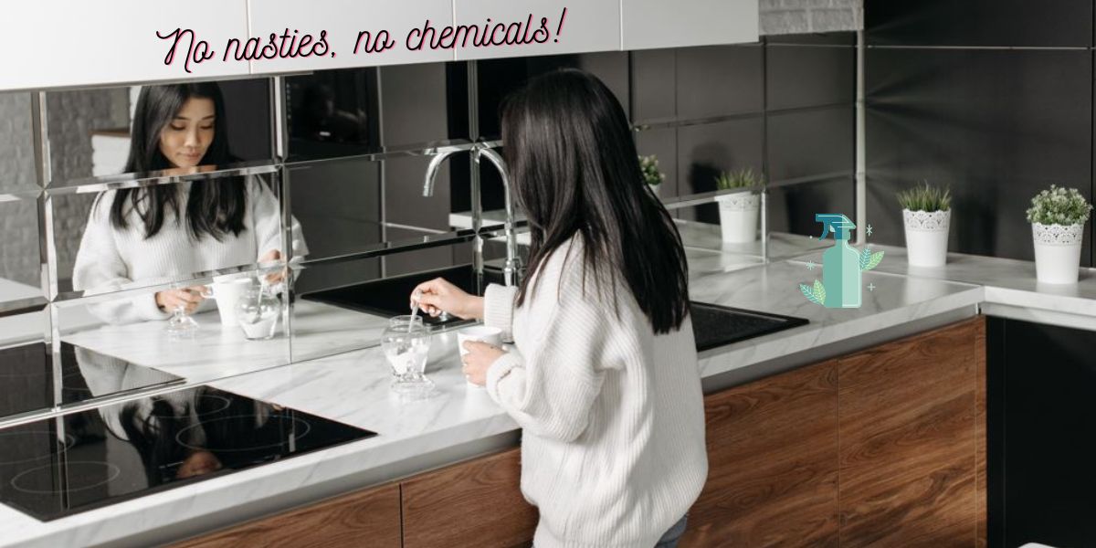 cleaning your mirror backsplash using natural products only